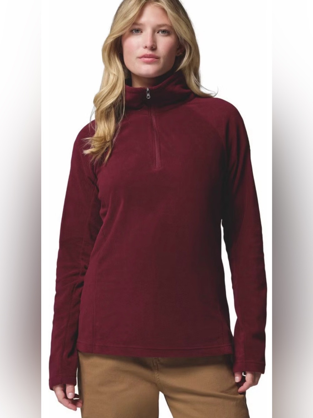 Columbia Burgundy Half-Zip Fleece Pullover